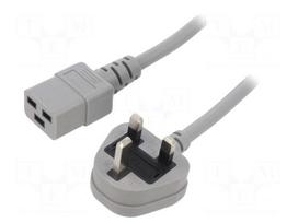 Cable | H05VV-F | 3x1.5mm2 | BS 1363 (G) plug,IEC C19 female | PVC