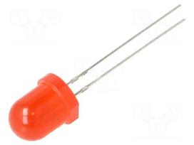 LED | red | 8mm | blinking | 220÷330mcd | 60° | 3÷5VDC | 20mA | Front: convex