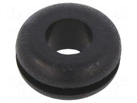Grommet | Ømount.hole: 9.53mm | Øhole: 6.35mm | rubber | black