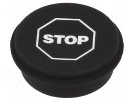 Button | round | Ø21mm | black | Button marking: STOP | 09