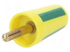Laboratory connector: 4mm banana | adapter | 32A | yellow-green
