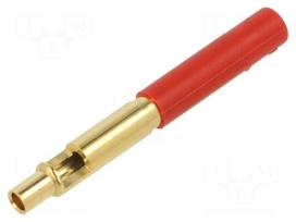 Laboratory connector: 4mm banana | socket | 300V | 19A | red | soldered