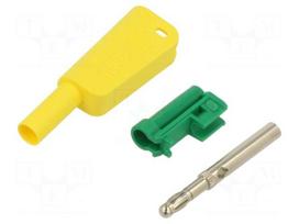 Laboratory connector: 4mm banana | plug | 19A | 1kV | yellow-green