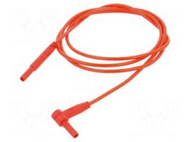 Test lead | 10A | banana plug 2mm,angular banana plug 2mm | Len: 1m