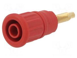 Laboratory connector: 4mm banana | socket | 1kV | 32A | red