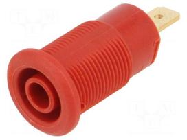 Laboratory connector: 4mm banana | socket | 1kV | 24A | red | insulated