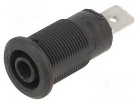 Laboratory connector: 4mm banana | socket | 1kV | 32A | black | brass