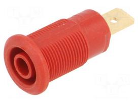 Laboratory connector: 4mm banana | socket | 1kV | 32A | red | insulated