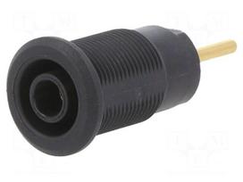 Laboratory connector: 4mm banana | socket | 1kV | 24A | black