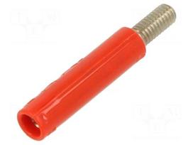 Laboratory connector: 4mm banana | adapter,socket | 600V | 32A | red