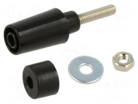 Laboratory connector: 4mm banana | socket | 1kV | 32A | black