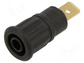 Laboratory connector: 4mm banana | socket | 1kV | 32A | black