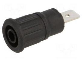Laboratory connector: 4mm banana | socket | 1kV | 32A | black