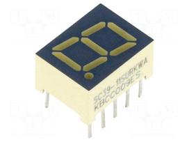 Display: LED | 7-segment | 9.9mm | 0.39" | No.char: 1 | red | 21÷46mcd