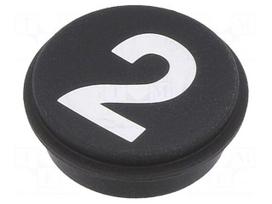 Button | round | Ø21mm | black | Button marking: 2 | 09