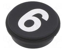 Button | round | Ø21mm | black | Button marking: 6 | 09