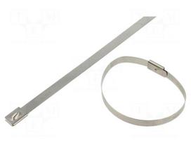 Cable tie | L: 201mm | W: 7.9mm | stainless steel AISI 304 | 2kN | MBT