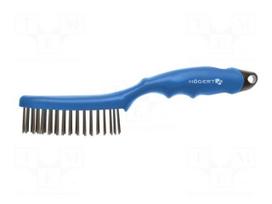 Brush | wire | stainless steel | plastic | 250mm | Number of rows: 4