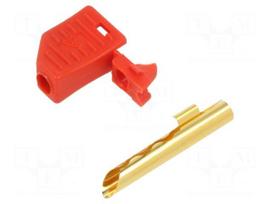 Laboratory connector: 4mm banana | plug | 19A | 30VAC | 60VDC | red