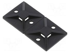 Holder | screw,self-adhesive | black | cable ties