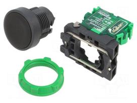 Switch: push-button | 22mm | Stabl.pos: 1 | black | none | IP66 | flat