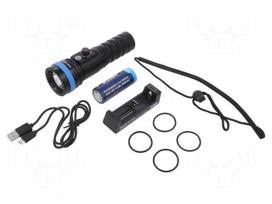 Torch: LED | IPX8 | 60lm,200lm,650lm,1600lm | L: 156.2mm | Ø: 33÷46mm