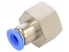 Push-in fitting | straight | -0.95÷15bar | nickel plated brass