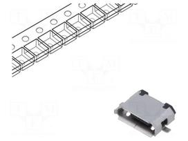 Connector: USB B micro | socket | SMT | PIN: 5 | horizontal | USB 2.0