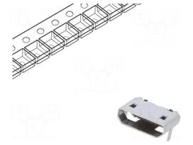 Connector: USB B micro | socket | SMT | PIN: 5 | horizontal | USB 2.0
