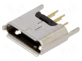 Connector: USB B micro | socket | THT | PIN: 5 | straight | USB 2.0 | 1.8A