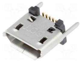 Connector: USB B micro | socket | SMT | PIN: 5 | vertical | USB 2.0 | 1.8A