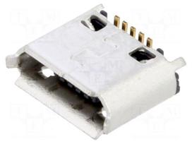 Connector: USB B micro | socket | SMT | PIN: 5 | vertical | USB 2.0 | 1.8A