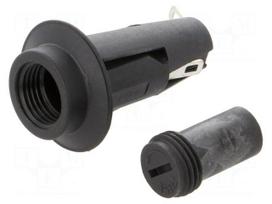 Fuse holder | 5x20mm | 10A | 250VAC | on panel | thermoplastic | IP40