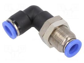 Push-in fitting | bulkhead,angled 90° | -0.95÷15bar | Thread: M16x1