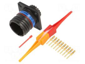 Connector: military | socket | male | PIN: 10 | straight | crimped | 7.5A