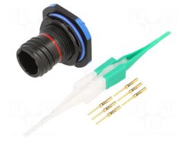 Connector: military | socket | male | PIN: 6 | straight | crimped | 5A