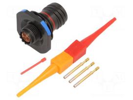 Connector: military | socket | female | PIN: 3 | straight | crimped | 7.5A
