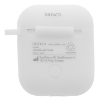 DELTACO „AirPods“ silikono dėklas, baltas / MCASE-AIRPS002
