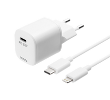 DELTACO USB sieninis įkroviklis, USB-C, PD 20 W, 1 m C - „Lightning“  USBC-AC141