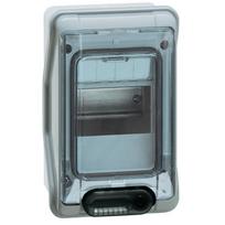 Plexo3 cabinet 4 modules surface mounting IP65 IK09 with PE+N terminal blocks