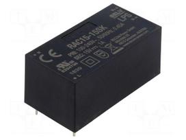 Converter: AC/DC | 15W | Uin: 85÷264VAC,120÷370VDC | Uout: 15VDC | 86%
