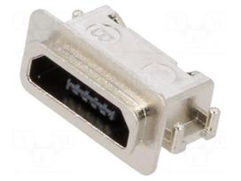 Connector: USB B micro | socket | SMT | PIN: 5 | horizontal | USB 2.0