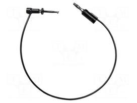 Test lead: single | 3A | clip-on hook probe,banana plug 4mm | black