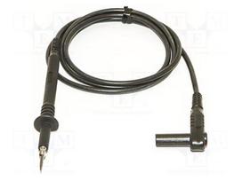 Test lead: single | 20A | probe tip,angular banana plug 4mm | black