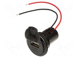 USB power supply | USB A socket | Sup.volt: 12÷24VDC | Inom: 3A