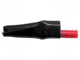 Crocodile clip | 10A | black | Grip capac: max.7.9mm | Contacts: steel