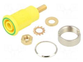 Laboratory connector: 4mm banana | socket | 32A | yellow-green