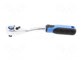 Wrench: rattle | 1/2" | Chrom-vanadium steel | with switch | Teeth: 72