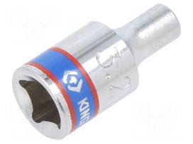 Socket: 6-angles | socket spanner | HEX 3.2mm | 1/4" | short
