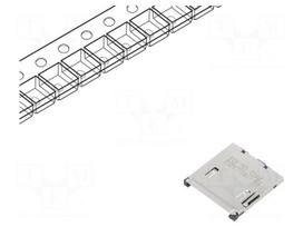 Connector: for cards | SD | push-push | SMT | selectively gold plated